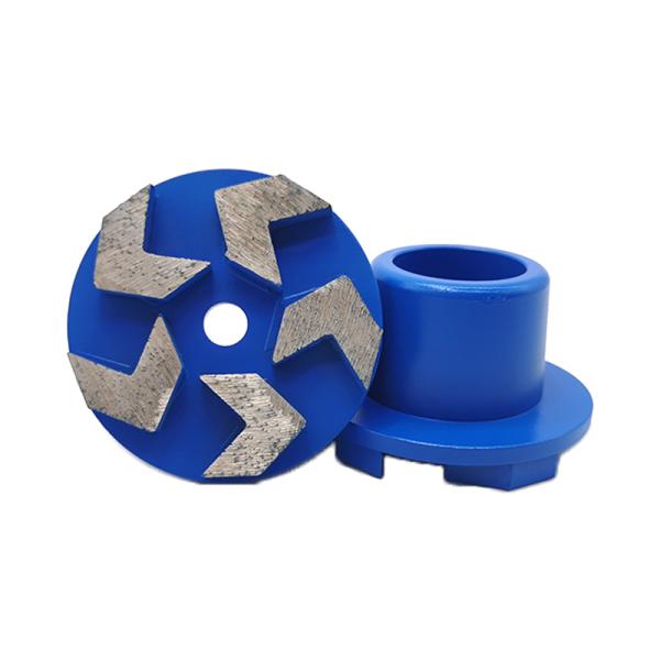 5 Arrow Segments Metal Bond Tooling Diamond Concrete Grinding Block Back Plug 3inch