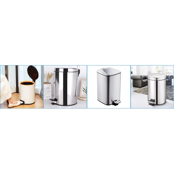 Manufacturers Direct Sale Silver Square 20l Metal Bucket Metal Ring Powder Coated Household Stainless Steel Trash Can