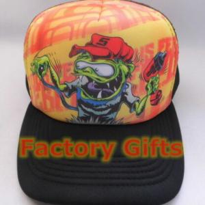 China Polyester Caps T Shirts Full Color Sublimation Foam Fabric mesh netTruck Cap Hat wholesale