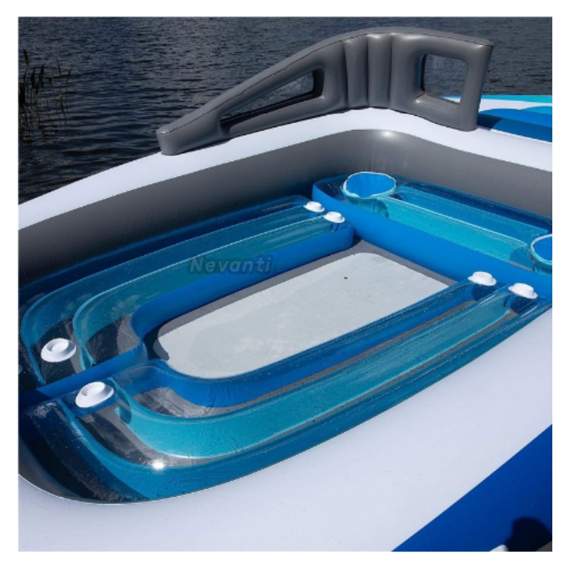 6-Person Water Party Island Drift Boat Customized PVC Float Inflatable Bay Breeze Boat