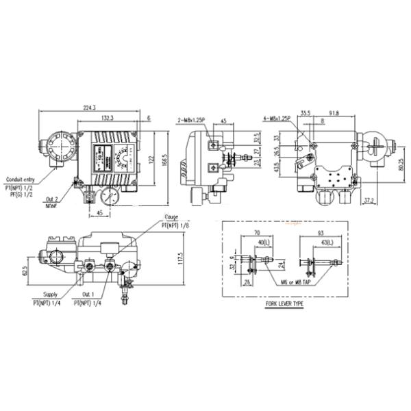 Explosion Proof Ex Ia II CT6 Aluminum Electropneumatic Positioner