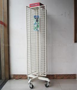 Removale 1650mm High 600mm Long Rotating Display Rack White Wire