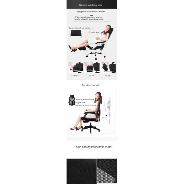 Direct PU 3 Years After-sales Cycle Mesh Swivel Computer Chair with High Backrest