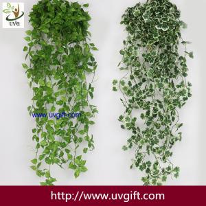China UVG 90cm long artificial grape vines fake ivy with plastic leaf garland for garden ornament BHP01 wholesale