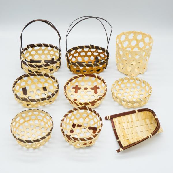 Single Ear Round Bamboo Woven Basket Washable 155*30mm customized