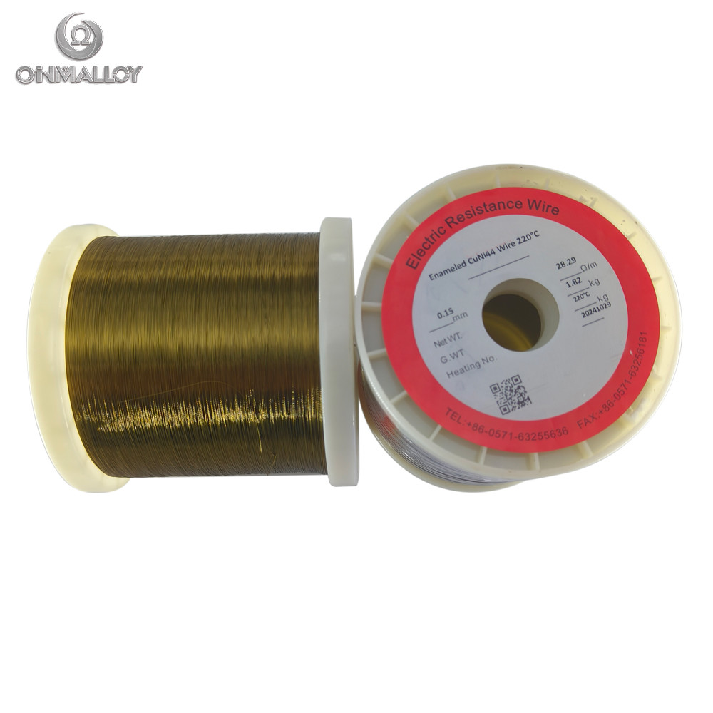 0.13mm Enameled CuNi44 Resistance Wire - 0.49 UΩm, 400°C Max Temp, IEC 60317 Compliant