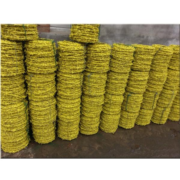 ISO 9001 2.2 Mm Razor Barbed Wire , Plastic Coated Galvanized Barbed Wire