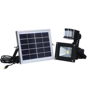 Outdoor 10W Solar Powered LED Security Flood Light With PIR Motion Sensor