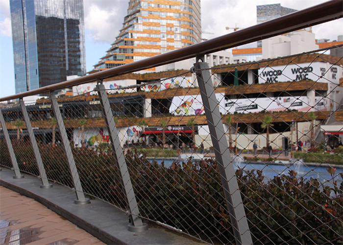 Weather Proof Balustrade Infill Panels Mesh Diamond X Tend Cable Mesh 1.0mm