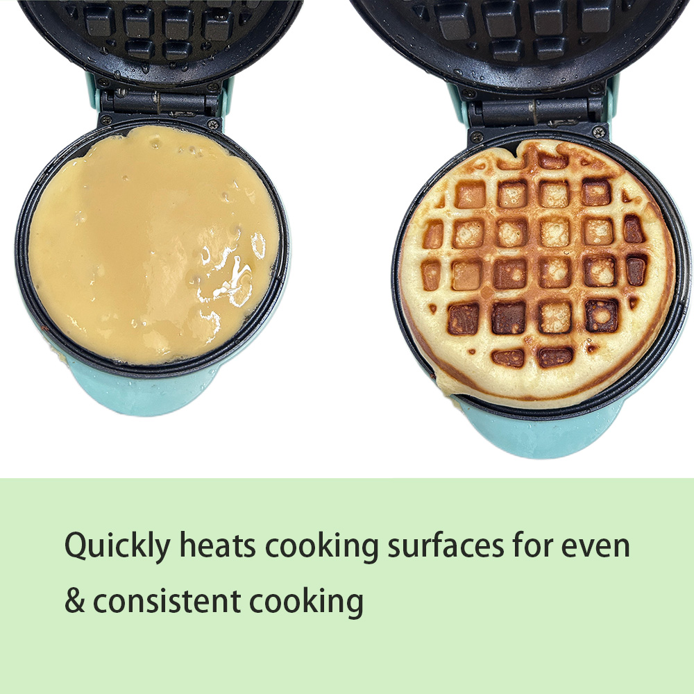 Sandwich Breakfast Mini Waffle Maker Non Stick Coating Surface Electric Personal Snack Maker