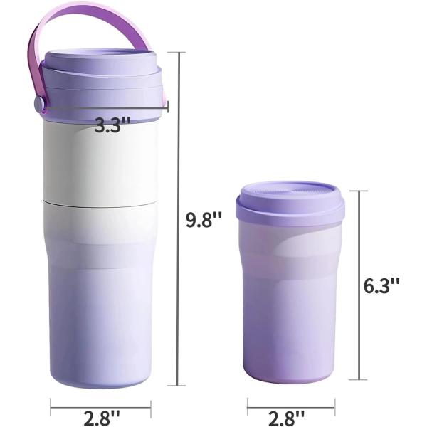 12Oz Insulated Stainless Steel Travel Mug For Separating Drinks