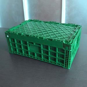 China Green Plastic Storage Crate 600x400x220cm For Fruit Vegetable on sale