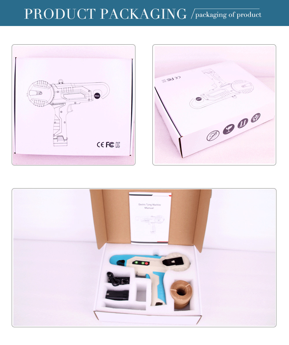 Swansoft 25mm High Efficient Elastic Twine Tying Tools Fruit Packaging Tie Machine Electric Tying Machine/Binder