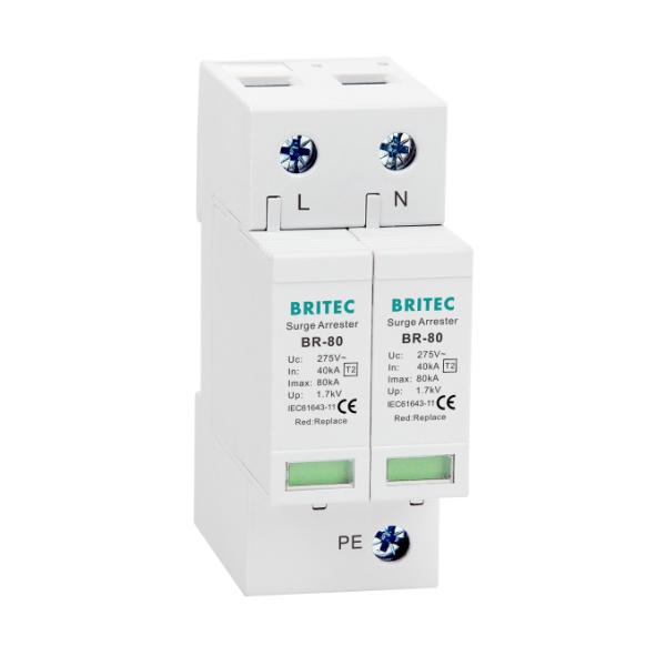 BR-80 275 2P SPD Surge Protector Arrester AC Class II Lightning Protection