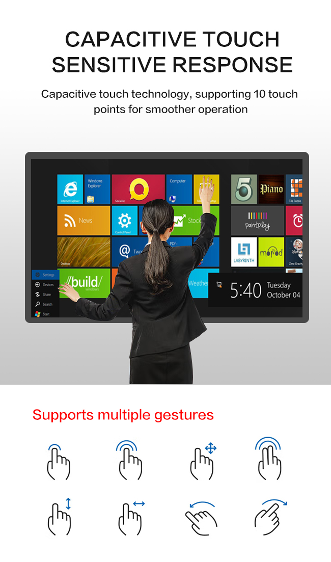 Touch Screen Digital Table LCD Advertising Display Multi Touch Screen Activity Table Kiosk For Coffee Bar Conference