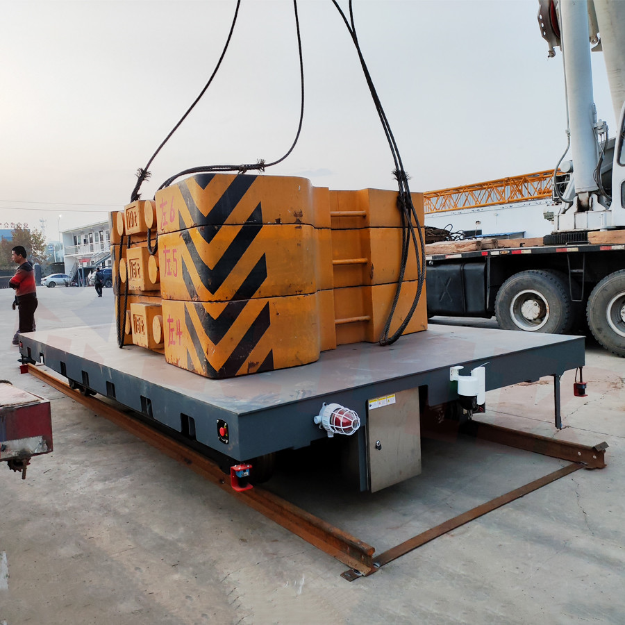 40 Tons Wireless Remote Control Rail Transfer Trolley For Molds Handling