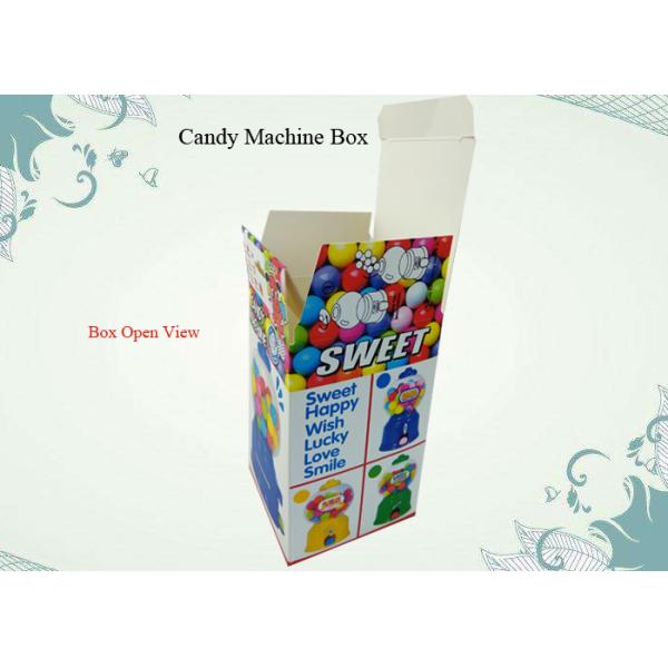 Auto Lock Bottom Box Structure Candy Machine Packing 350G Gloss Art Paper Box Colorful Printing with Hanger