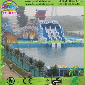China Square Above Ground Pool Rectangular Metal Frame Swimming Pool wholesale