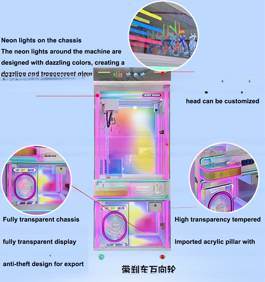 Colorful Doll Grabbing Machine Arcade Toy Grabber Machine For Game Center