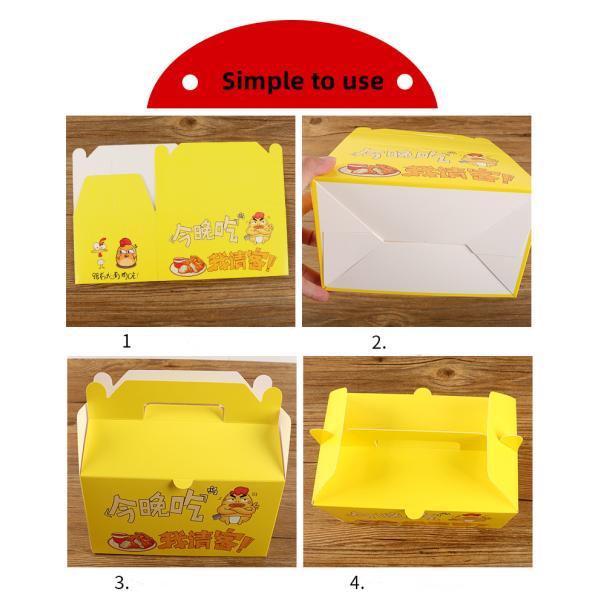 Embossing Paperboard Fried Chicken Containers Packaging Boxes Custom