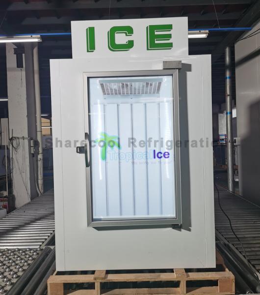 Quality Indoor Fan Cooling Bagged Ice Merchandiser Glass Door With Heater for sale