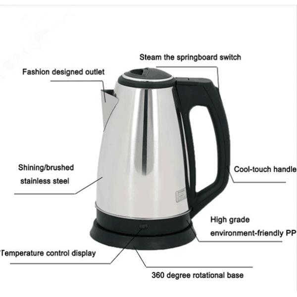 Food Grade Metal Electric Tea Kettle Low Noise High Thermal Efficiency