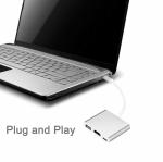 3-in-1 Thunderbolt 3 USB Type C Hub to Adapter 4K Aluminum USB-C Hub Dock with