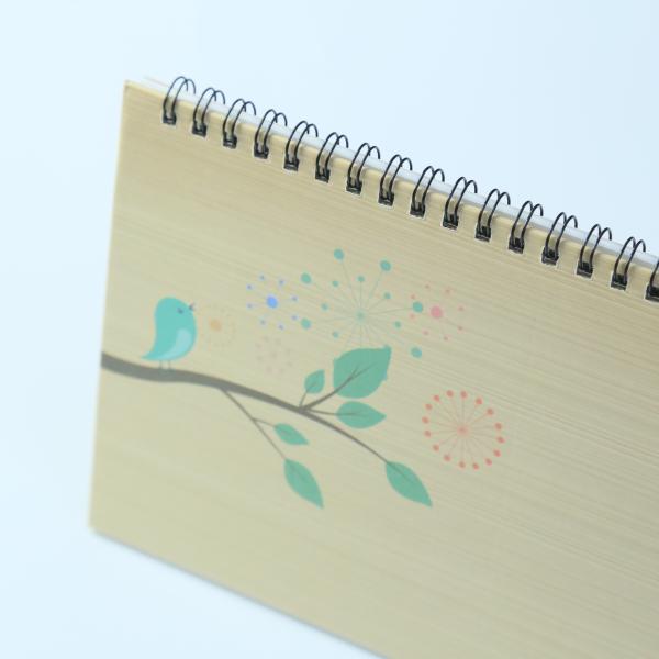 Wood Grain Desk Wall Calendar 13 Sheets Customized Design Middle Size