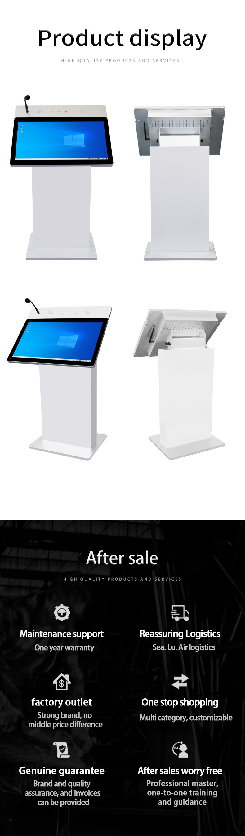 350nits Interactive Digital Podium Smart Educational Equipment FCC RoHs Certification