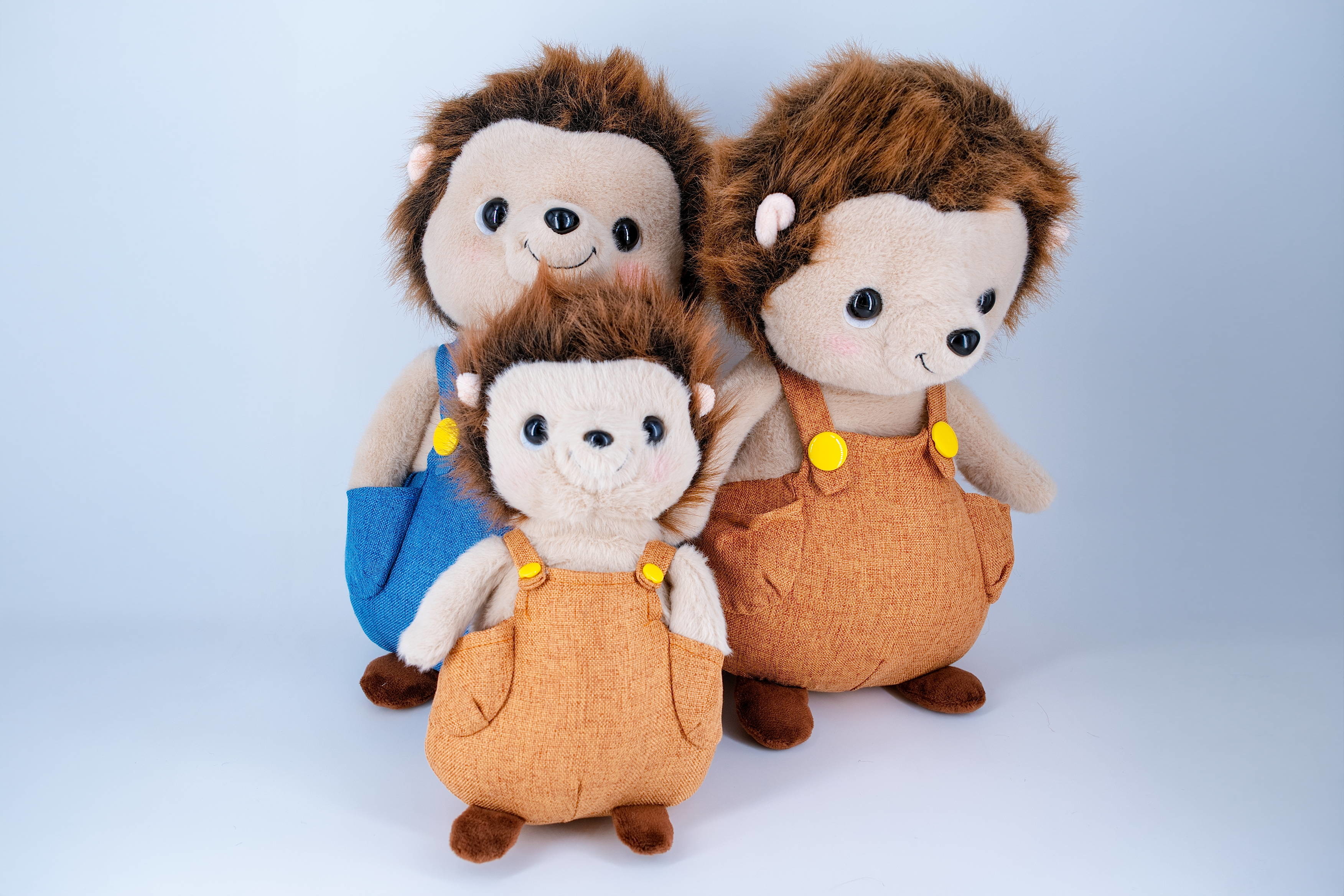 Three Color Soft Plush Toys Custom Design Animal Plush Doll Hedgehog 25-40cm size