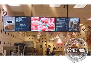 China 43inch 8mm Gap Slim Metal Shell Digital Menu Board Wall Mount LCD Screen Remote Control For Restaurant on sale