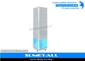 4 Sided Rotating Metal Display Rack Product Display Stands With Wire Shelving