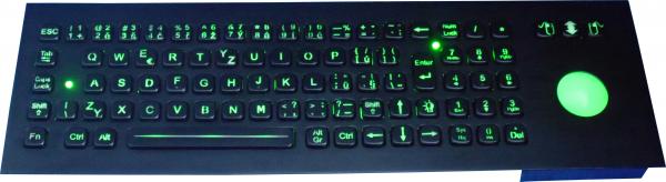 Quality Black color illuminated Backlit USB Keyboard with mechanical trackball CE , FCC , ROHS for sale