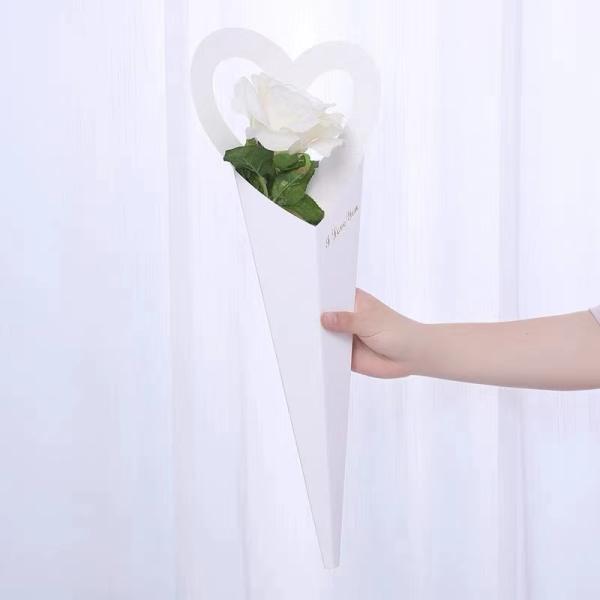 Florist Bowknot Flower Sleeve Wrapping Paper Gift Box for Recyclable Single Rose