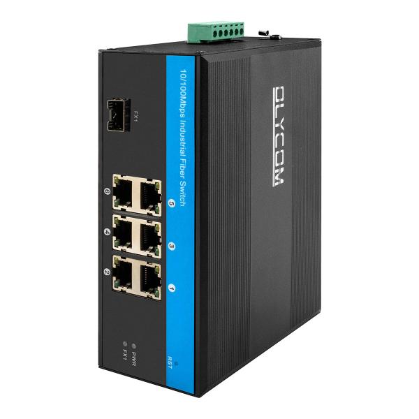 Quality Industrial Network Switch 7 Port Fast Ethernet SFP Fiber Unmanaged Hardened Case CE for sale