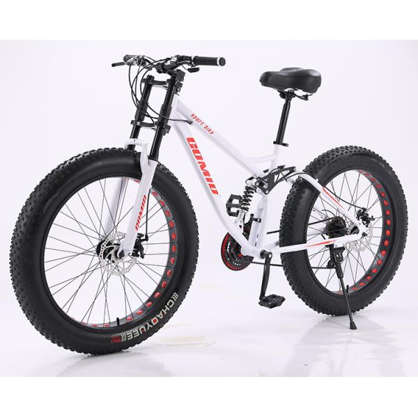 26 Inches Snow full suspension Mountain Bike Big Tire fat Bicycle with carbon steel Frame Material Customizable