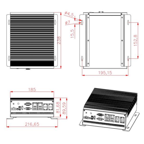 Industrial Mini PC with Intel 6th and 8th Gen CPU 4* POE and Visual Inspection