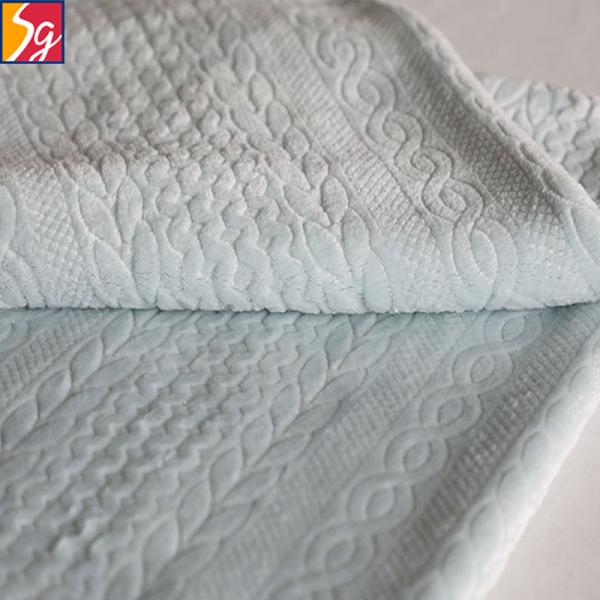 Embossed Knitted 200gsm Soft Blanket Fabric 58'' 60"