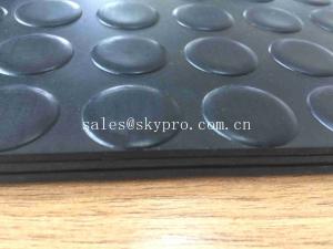 China 3mm Thickness Rubber Dot Custom Floor Mats With Black Round Stud Rubber Coin Pattern on sale