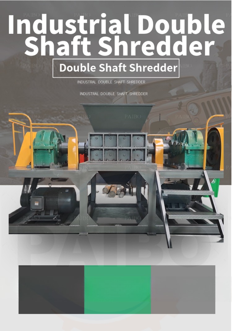 2023 Double Shaft Waste Car Plastic Wood Rubber Shredder Scrap Metal Shredder Machine