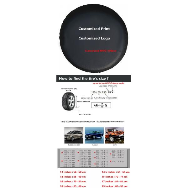 Wholesale customized printing durable spare tire cover plastic pajero spare tire cover