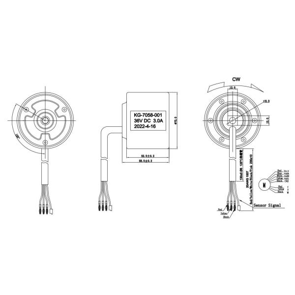 General fan motor brushless motor DC 48V load Speed 1850rpm electric motor