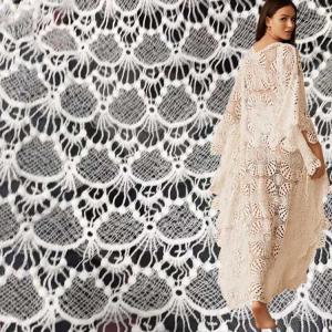 China Three Dimensional 115cm Coloured Embroidery Fabric Net Yarn White Lace on sale