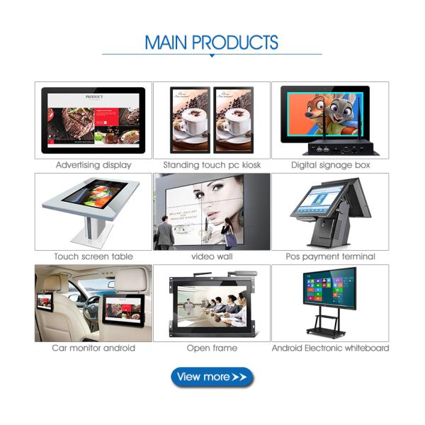 Large Screen Touch Screen Digital Signage Landscape Standing Black Color For Indoor