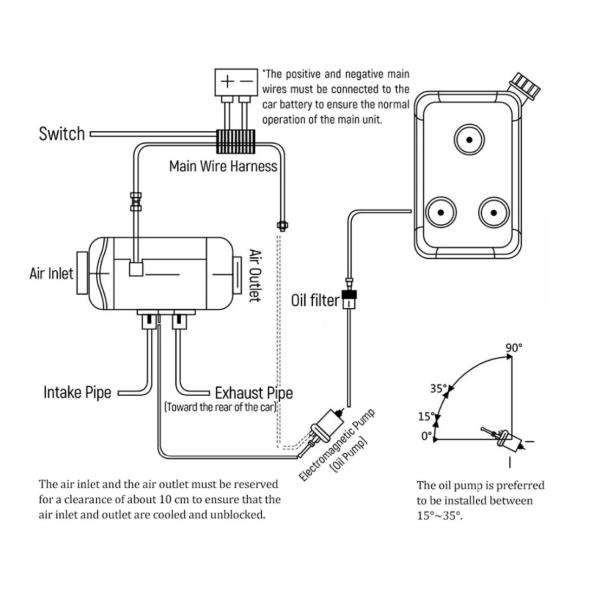 Split Type 2000W DC24V Parking Air Heater