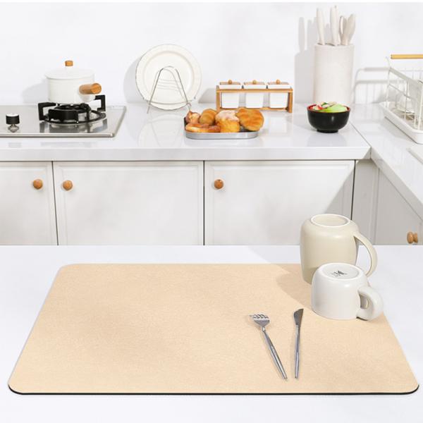 Non Slip Water Resistant Blue Rectangle Polyester Kitchen Counter Top Mats for Benefit