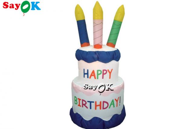Quality Backyard Party PVC Plastic Inflatable Birthday Cake For Decorations for sale