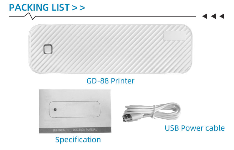 NO Color Print Speed Handheld Mini Portable Usb Thermal Printer Max Paper Size 210mm
