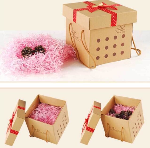 Custom design gradient color luxury paper packaging gift box with lid,Paper Flower Box Florist Bouquet Box Packaging Ros