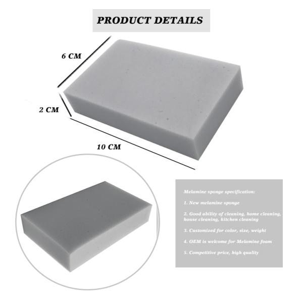 Heat Resistant Melamine Foam Kitchen Sponge 10x6x2cm Washing Up Scourer